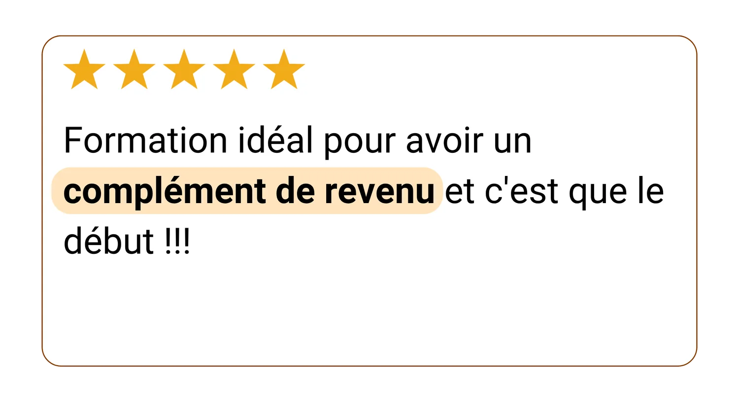 Avis d'un élève, 5 étoiles