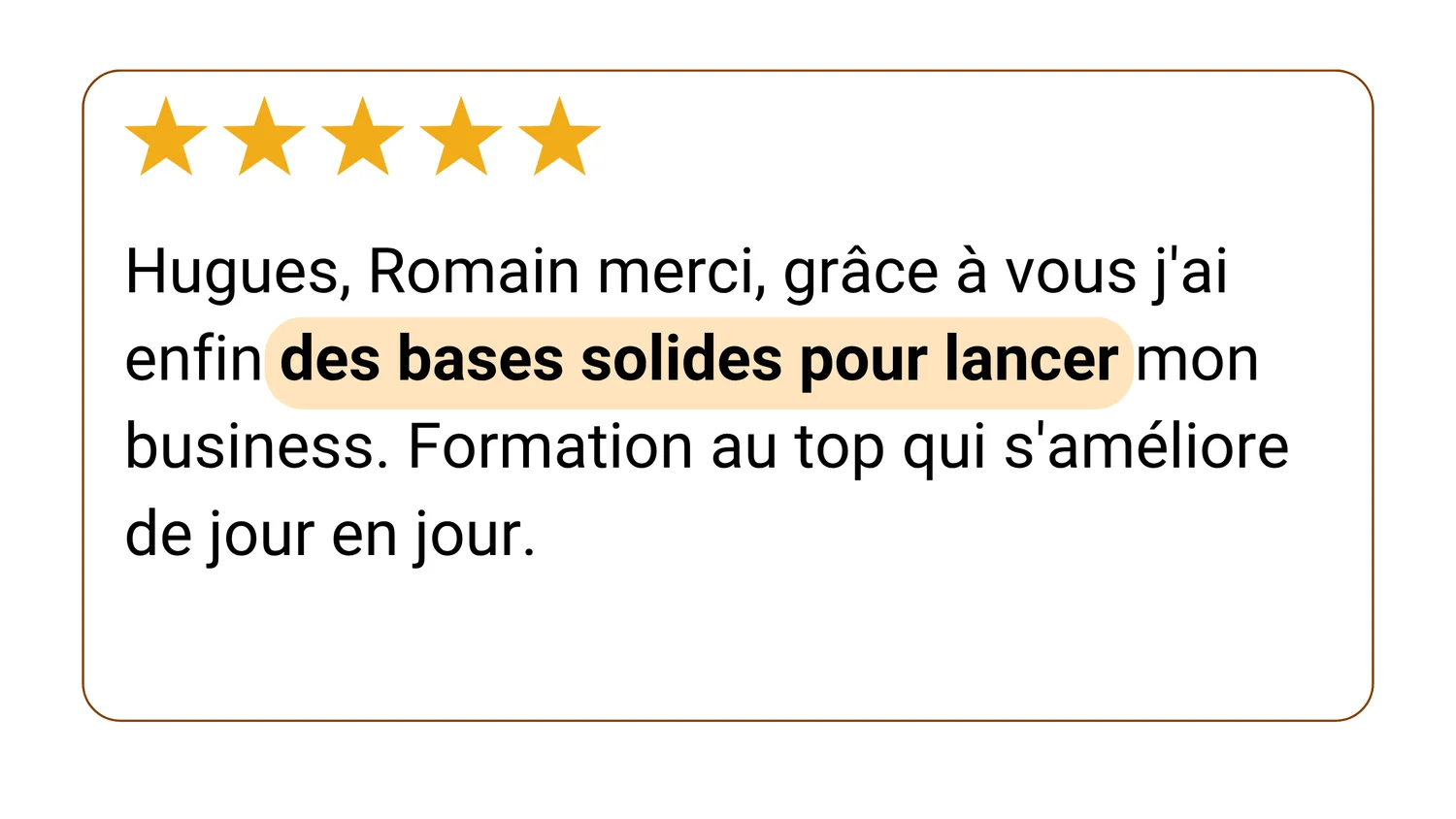 Avis d'un élève, 5 étoiles