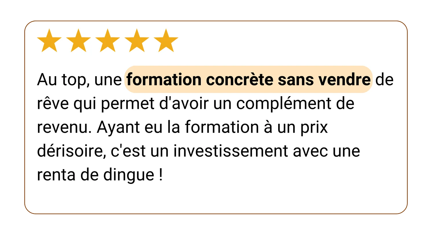 Avis d'un élève, 5 étoiles