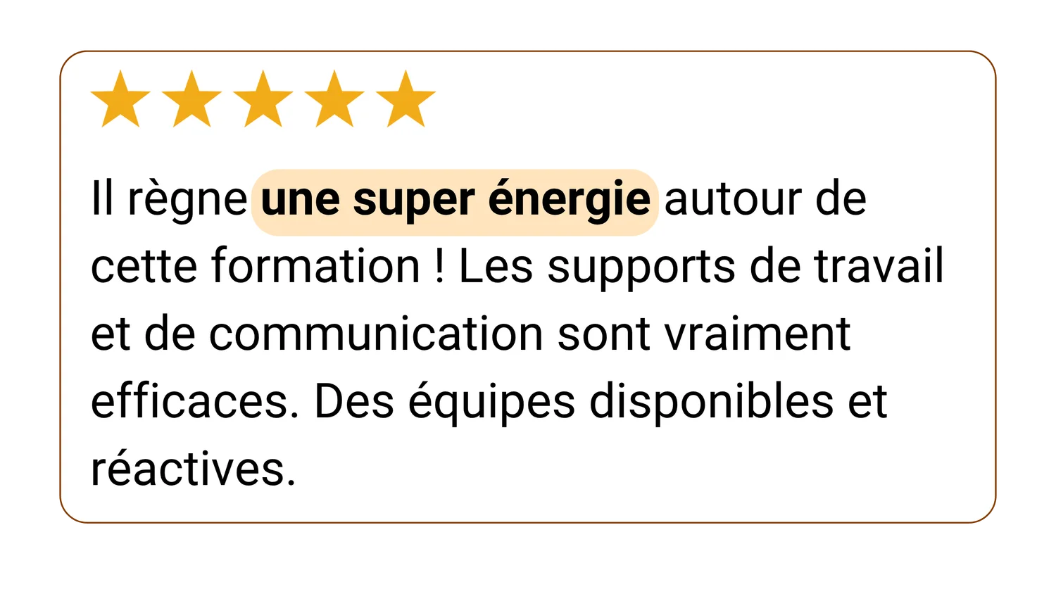 Avis d'un élève, 5 étoiles