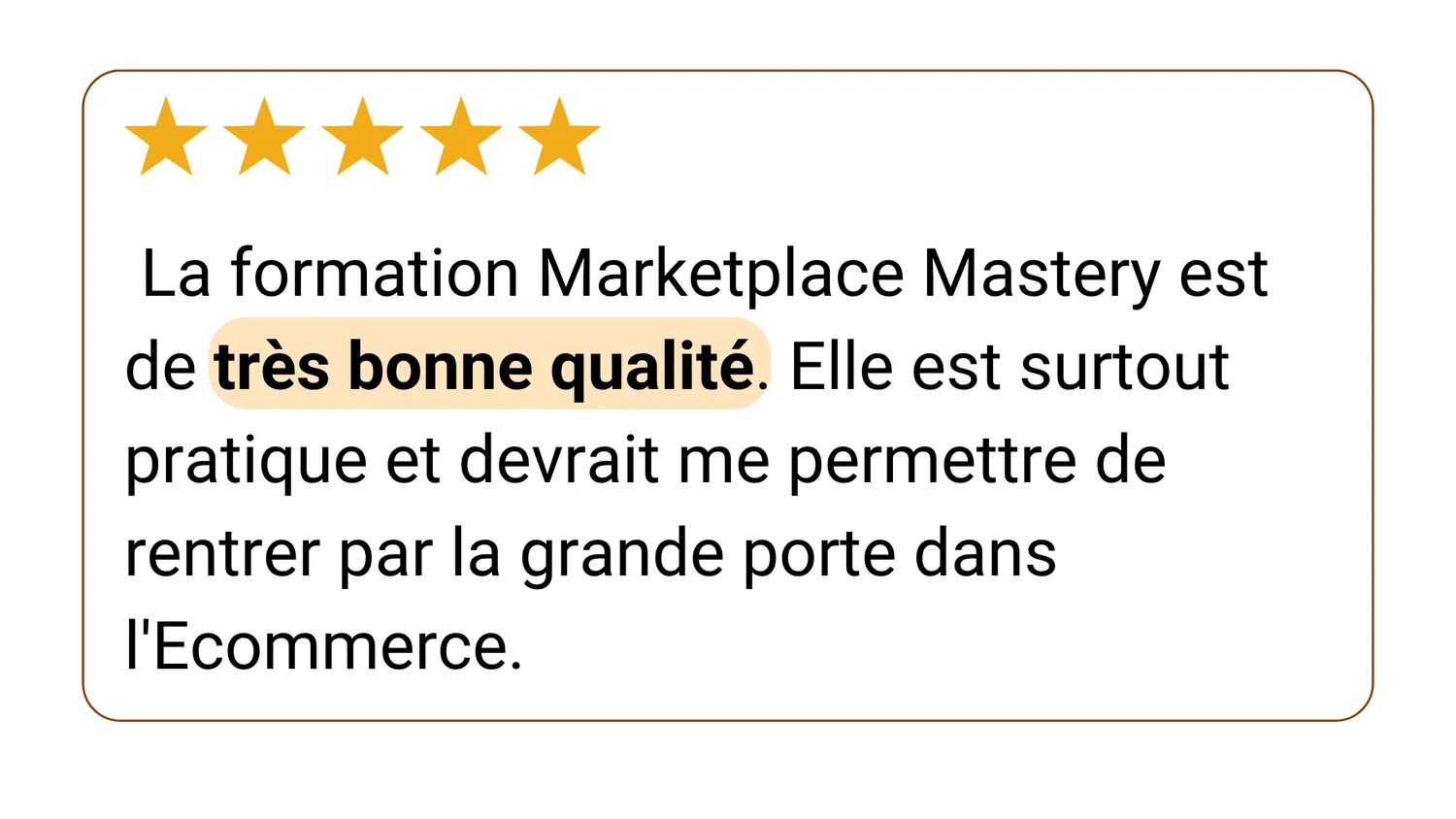 Avis d'un élève, 5 étoiles