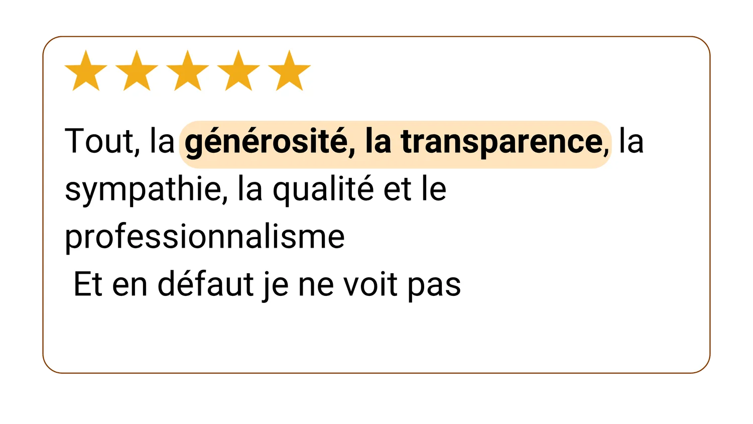 Avis d'un élève, 5 étoiles