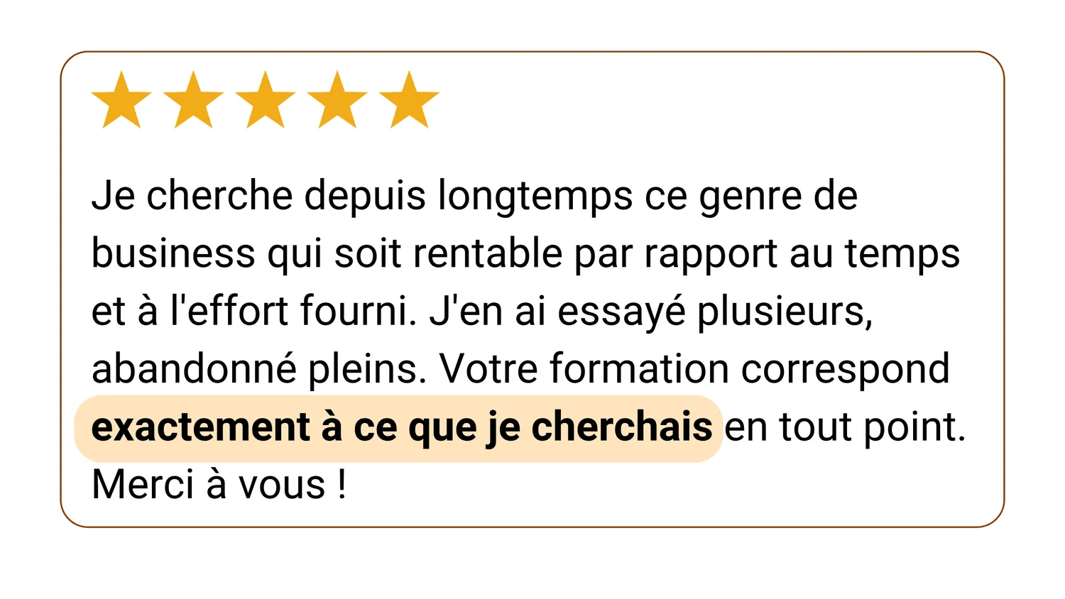 Avis d'un élève, 5 étoiles