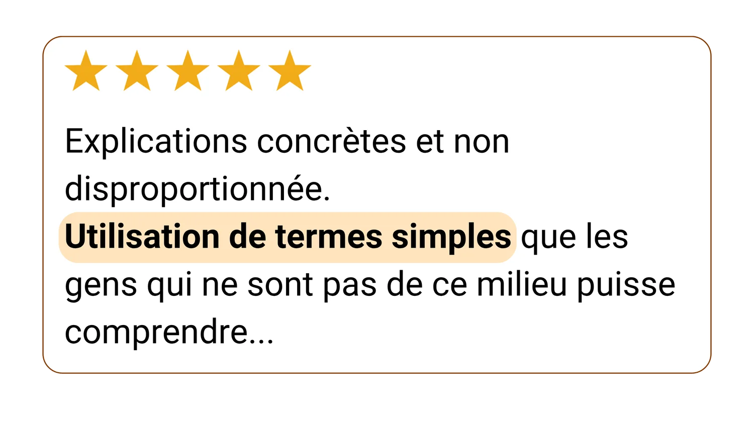 Avis d'un élève, 5 étoiles