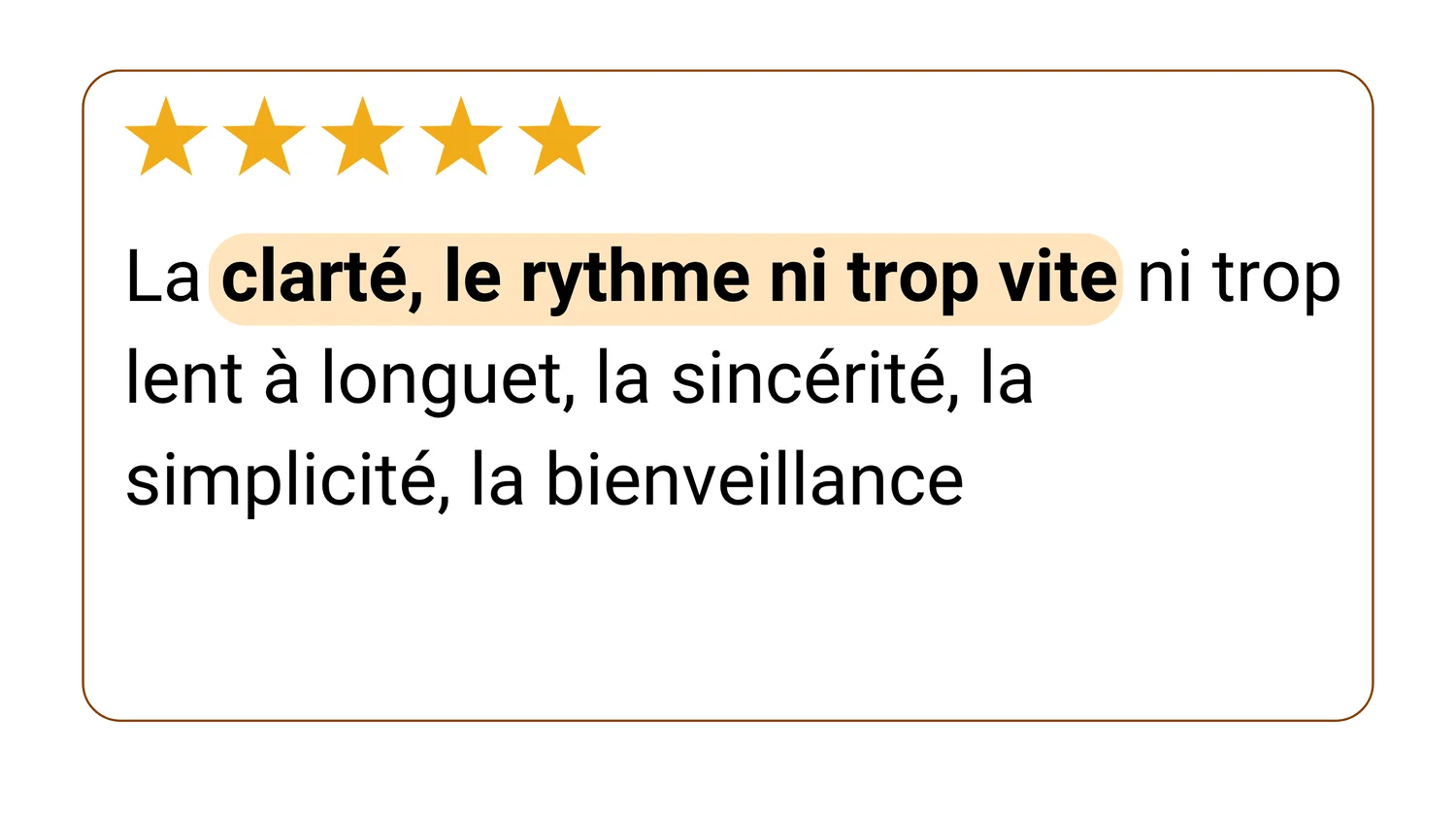 Avis d'un élève, 5 étoiles