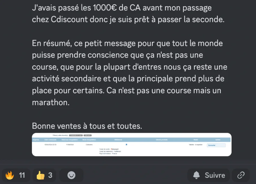Capture partagée par un élève dans la communauté