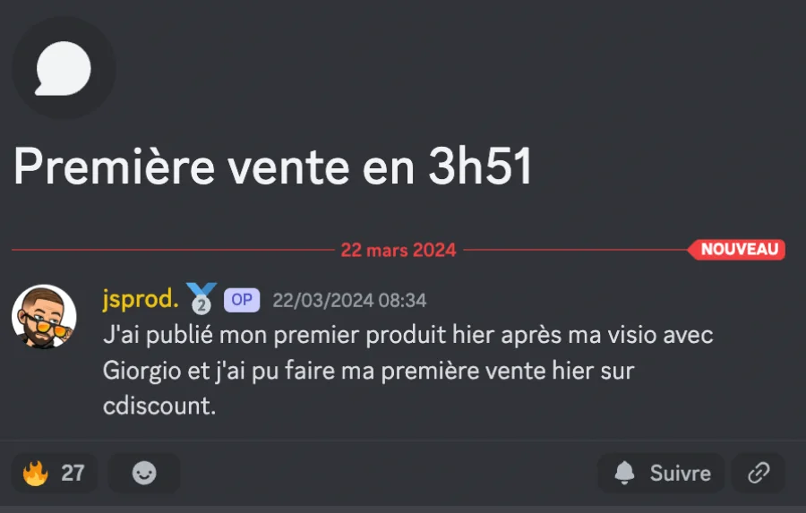 Capture partagée par un élève dans la communauté