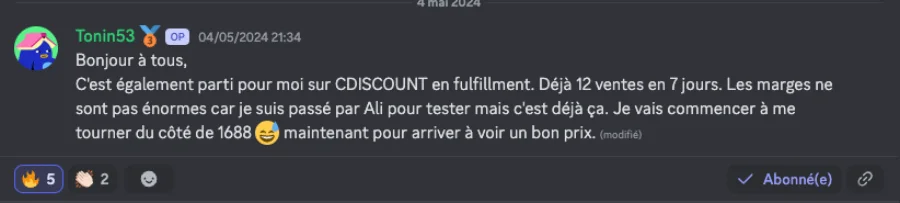 Capture partagée par un élève dans la communauté
